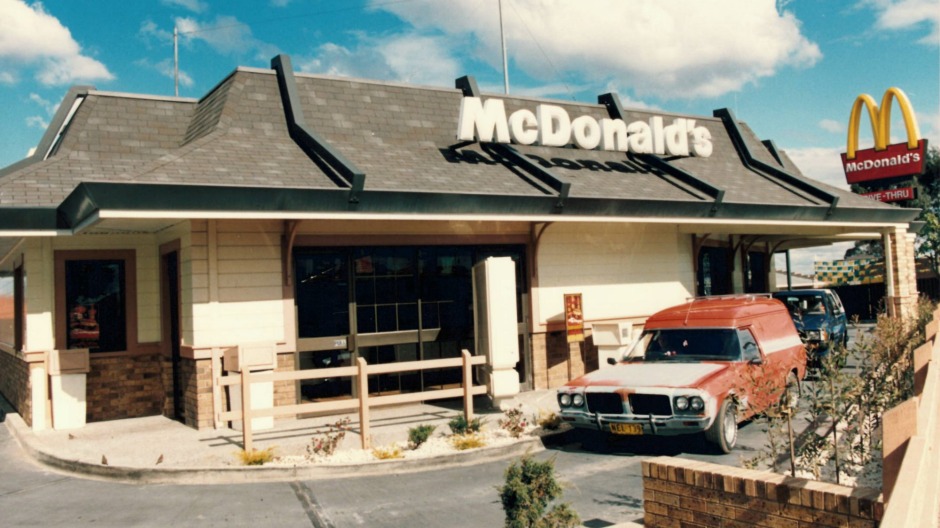 1970s exterior of McDonald's first Australian restaurant in Yagoona, Sydney